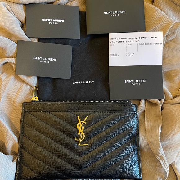 YSL MATELASSE Small Zipped Pouch - Picture 2 of 14